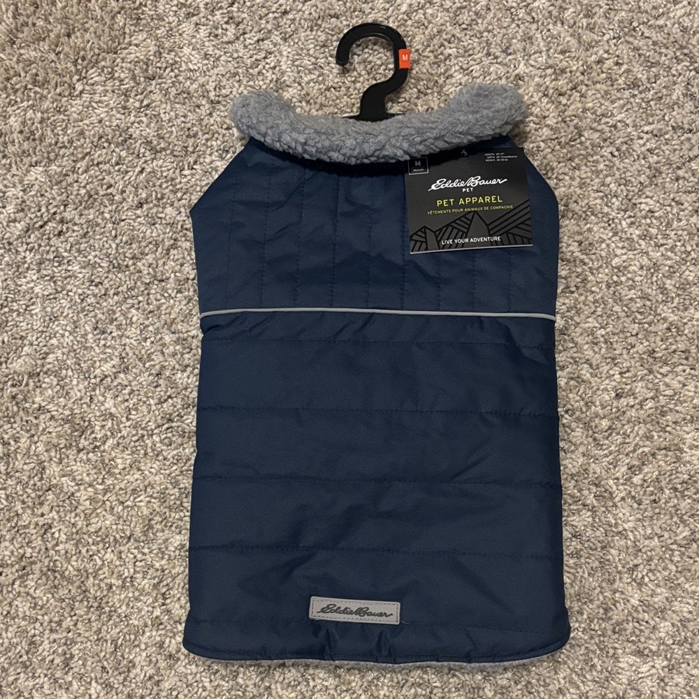 NWT Eddie Bauer Sherpa Lined Dog jacket Medium